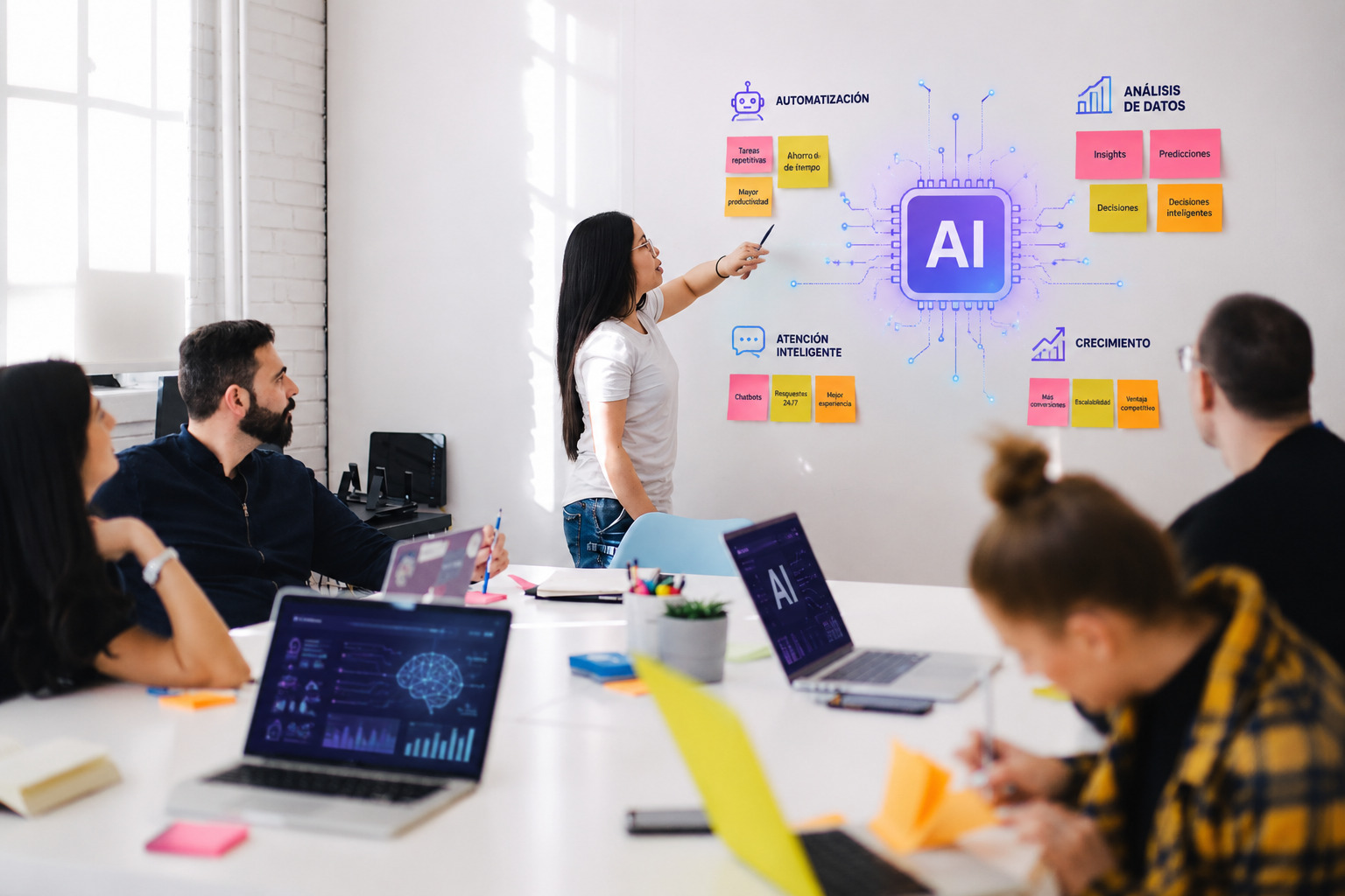 Equipo trabajando en automatización digital